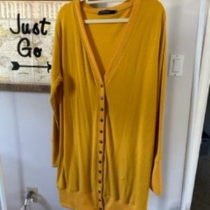 Gold Snap Cardigan Long